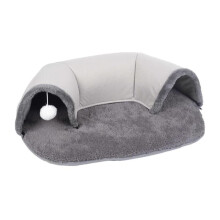 Plush Cat Tunnel Bed for Small to Large Cats