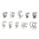 Fake Helix Piercing Ear Cuff Silver 10-Pack 1