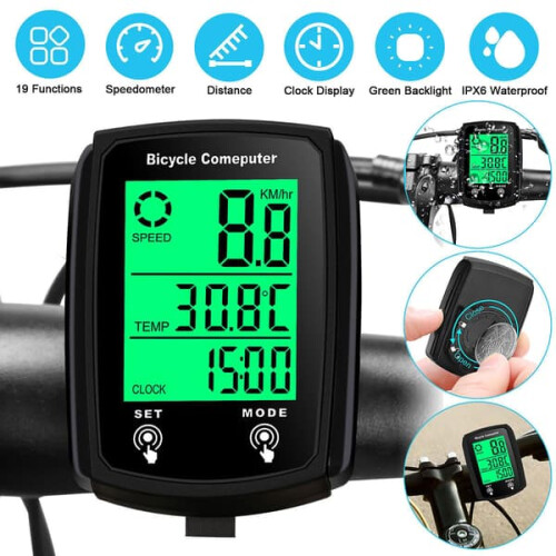 Waterproof Wired Bicycle Computer LCD Speedometer Odometer