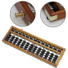 Wooden Abacus Vintage Style with Guide Manual and Reset