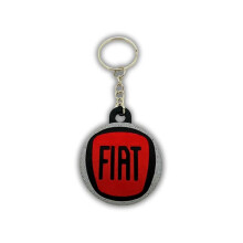 Fiat keychain emblem logo red metal