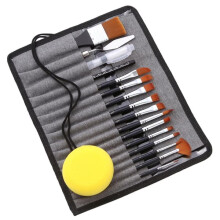 Artist Paint Brush Set Nylon Hair Wooden Handle 18pcs
