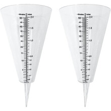 Pluviomètre, pluviomètre d'extérieur, 2 pluviomètres à cône transparent avec double échelle pour la surveillance des précipitations dans les