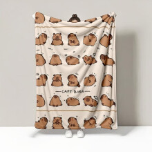 Capybara Flannel Throw Blanket 100x150cm