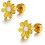 Daisy Flower Stud Earrings 18G Gold-Plated Stainless Steel 1