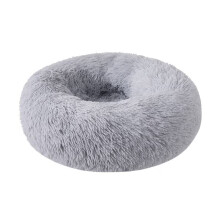 Gray plush donut dog bed 50 cm