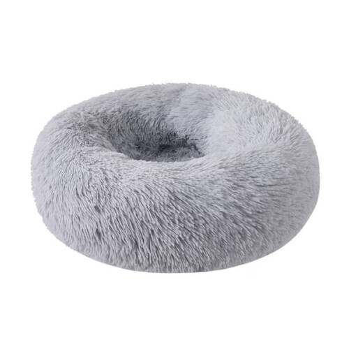 Gray plush donut dog bed 50 cm