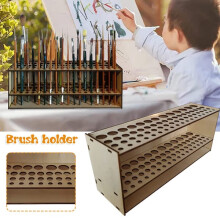 Wooden Brush Holder with 67 Holes for Color Pencils