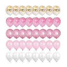 Rose Gold Confetti Balloons 31cm 40-pack