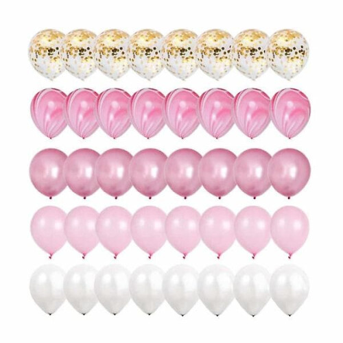 Rose Gold Confetti Balloons 31cm 40-pack