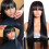 Black Long Straight Synthetic Wig with Bangs 4