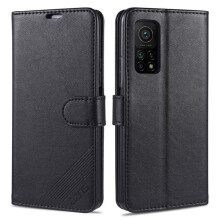 Compatível com Xiaomi Mi10T Pro - Capa Carteira (AZNS) Preta