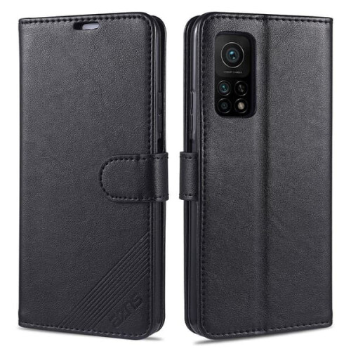 Compatível com Xiaomi Mi10T Pro - Capa Carteira (AZNS) Preta