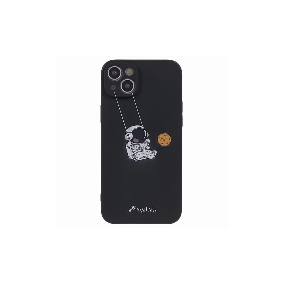 Cartoon Astronaut Phone Case For Iphone 13, Soft Tpu, Black 962125907940