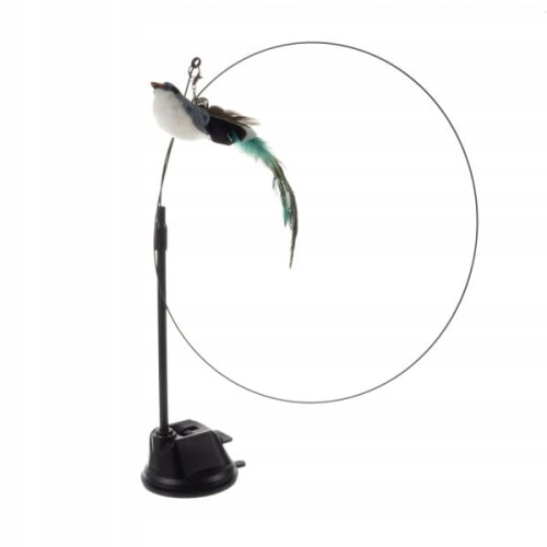 Cat toy with realistic movement and suction cup black