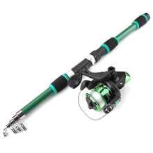 Portable telescopic fishing rod and spinning reel combo