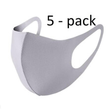 Mouth Guard Face Mask Washable Grey 5-pack