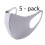 Mouth Guard Face Mask Washable Grey 5-pack 1