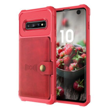 Samsung Galaxy S10+ case with card slot red