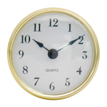 Golden Rim 80mm Retro Quartz Clock Insert with Arabic