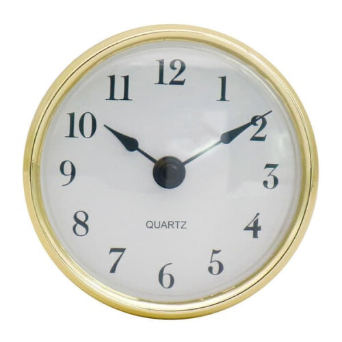 Golden Rim 80mm Retro Quartz Clock Insert with Arabic
