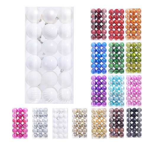 White Christmas Ball Ornaments 36 pcs 6 styles