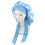 Silk Bonnet for Curly Hair Light Blue One Size 1
