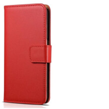iPhone X leather wallet case by TOMKAS red