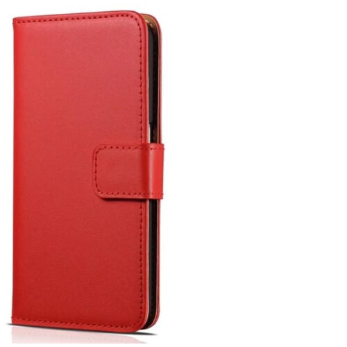 iPhone X leather wallet case by TOMKAS red