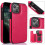 iPhone 13 case with card holder rose red 1