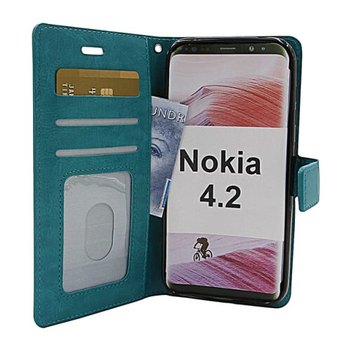 Crazy Horse Wallet Nokia 4.2 Türkis