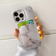 iPhone 13 Pro Max case with card slot marble grey