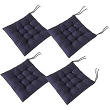 Navy Blue Chair Cushions with Ribbons 40x40cm