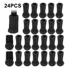 Knitted Chair Leg Socks Black 24pcs