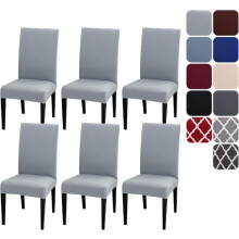 Dining Chair Covers Light Grey Stretch Slipcovers Set of 6