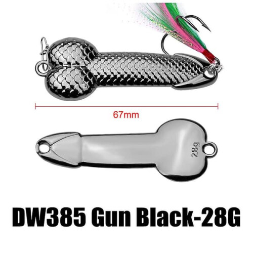 Wobble Fish Spoon Lure with Feather and Hook 36g 2