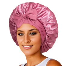 Satin Bonnet for Sleep Double-Layered with Ties