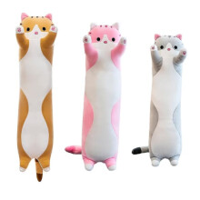Cat-shaped plush pillow for kids, 50 cm