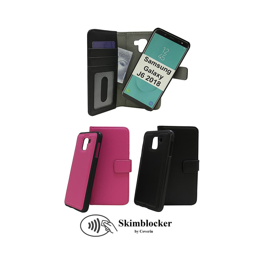Skimblock Magnet Wallet For Samsung Galaxy J6 2018 Black 962125383874