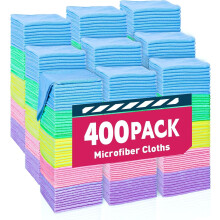Microfiber Cleaning Cloths-50 Pack, Microfiber Towels Bulk, Towels for Cars & Home, Cleaning Rags 5 Colors Assorted (12x12 inches)