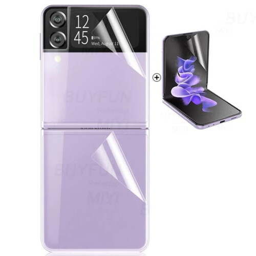 Προστατευτικό οθόνης Galaxy Z Flip3 4 σε 1, διαφανές προστατευτικό φακού κάμερας 2.5D 1