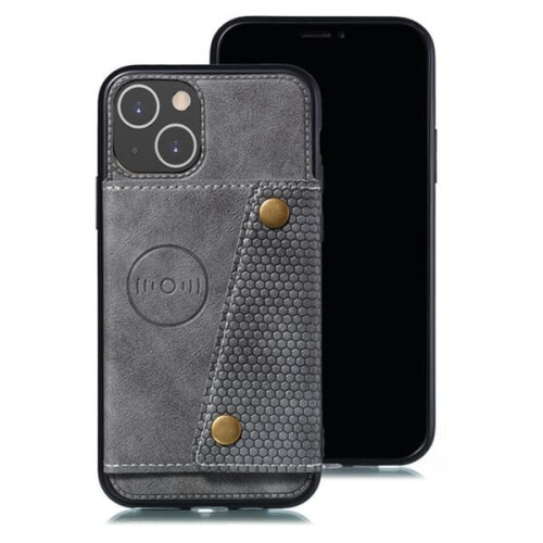 iPhone 13 case with card holder grey
