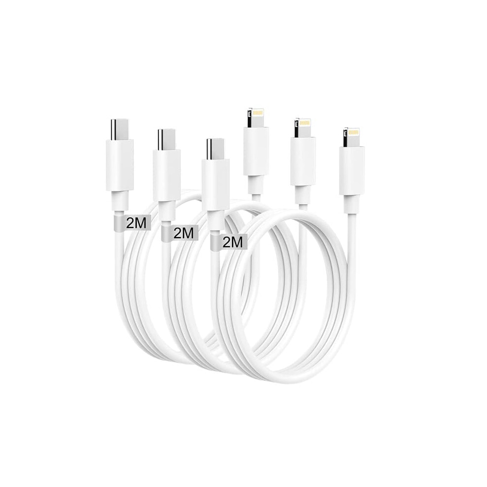 Lightning Charger For Iphone 2M 3-Pack White 962029688259