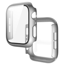 Apple Watch Full Cover Case with Tempered Glass 44mm Silver