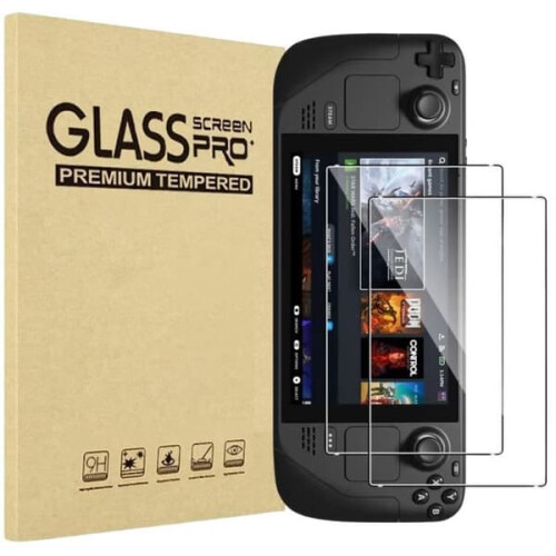 Steam Deck tempered glass screen protector pack of 2