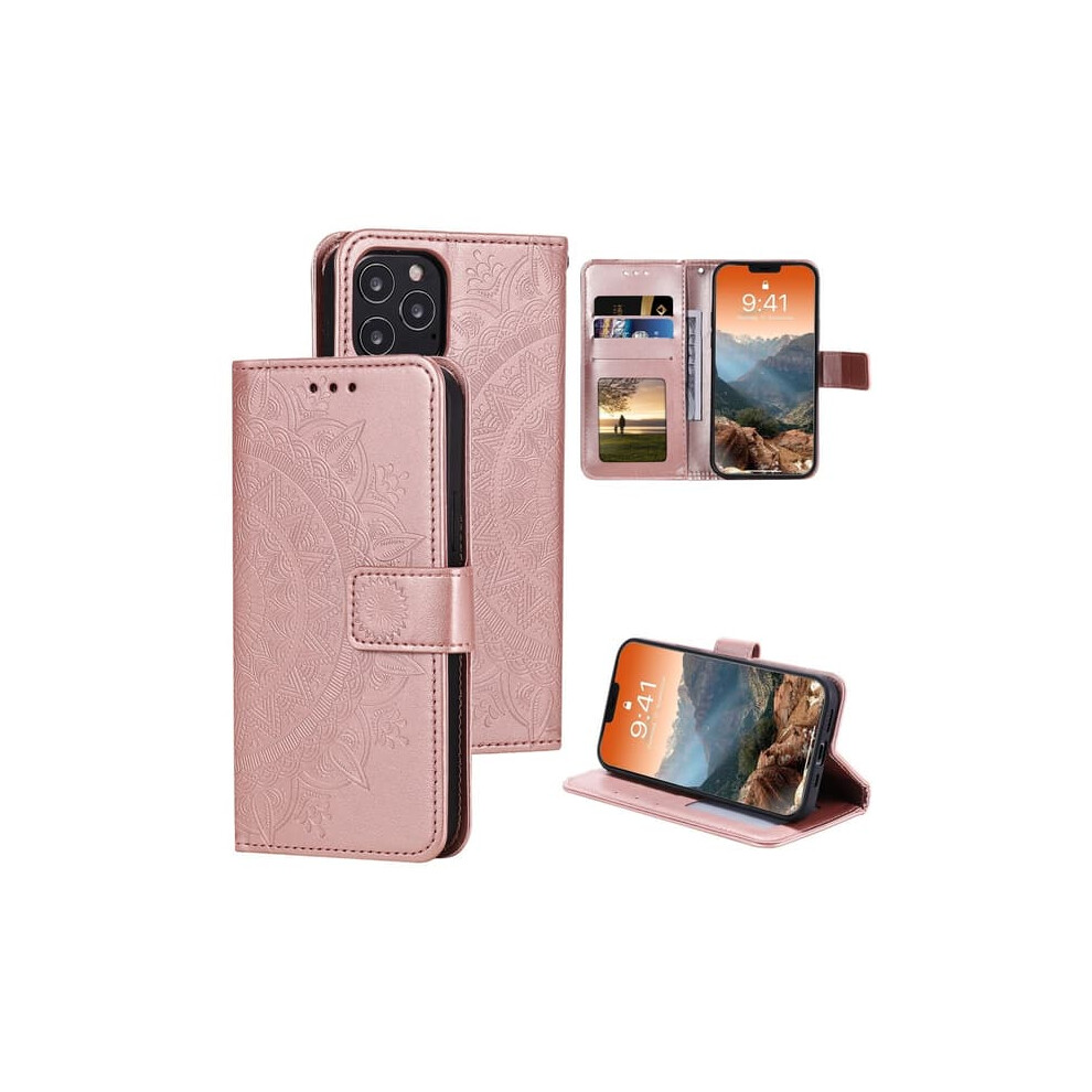 Iphone 12 Pro Max Mandala Leather Case Rose Gold 962125385649