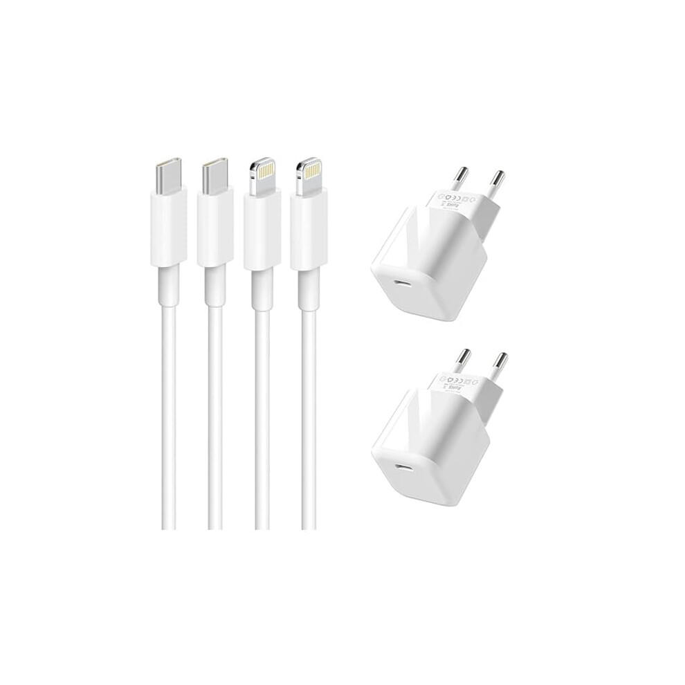 Iphone Usb-C Pd Charger 20W With 2M Cable 2 Pcs 962029696537