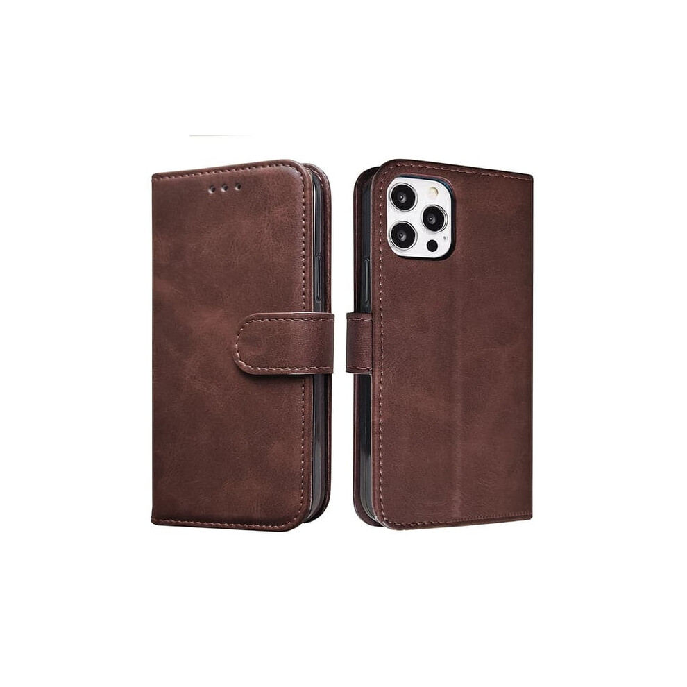 Iphone 15 Pu Leather Case Dark 2 Card Slots Brown 962029696315