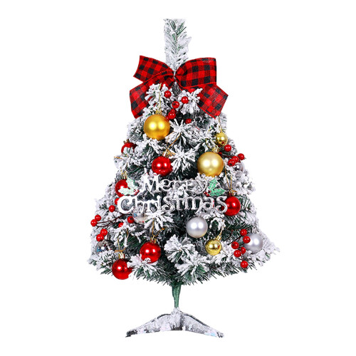 Green flocking desktop Christmas tree 23.6 inch