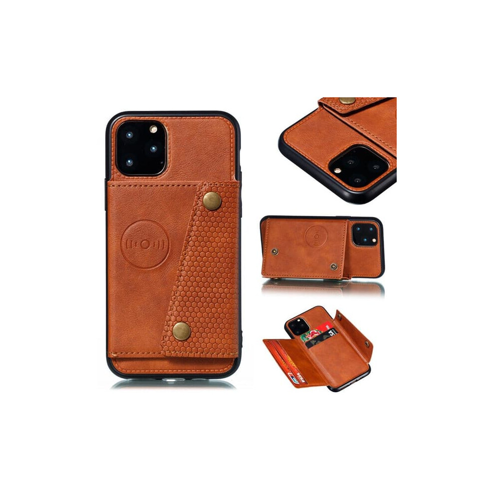 Iphone 11 Pro Max Retro Case With Card Slot Light Brown 962029688754